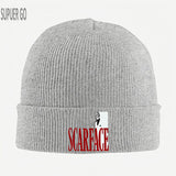 1 gorro de punto con estampado de Scarface, gorra unisex de moda casual y cálida para hombres y mujeres, gorro de invierno suave y cómodo, accesorio para clima frío en otoño e invierno, regalo ideal para Halloween, Navidad y Año Nuevo, Accesorio de Vacaci