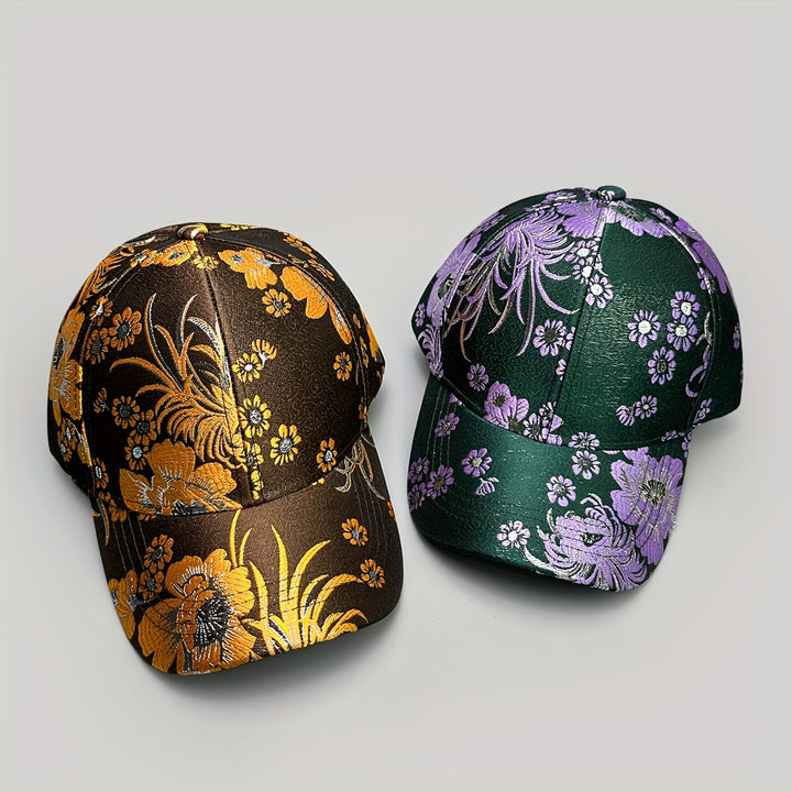 Nuevo Sombrero de Béisbol Bordado de Flores de Alta Gama para Primavera/Otoño para Hombres y Mujeres, Sombrero Trucker Moderno y Versátil, Adecuado para Deportes al Aire Libre, Béisbol para Mujeres, Béisbol para Hombres