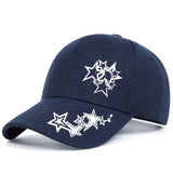 1 Gorra de Béisbol Negra con Estrella Blanca - Ligera, Ajustable Snapback para Hombres y Mujeres, Visera Curva, Streetwear, Deportes, Casual Talla Única para Uso Diario al Aire Libre
