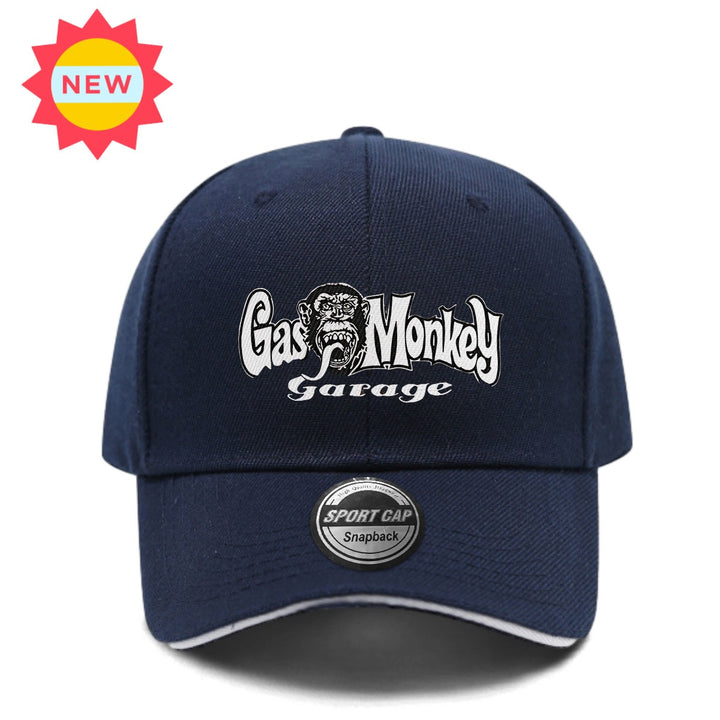 Gorra de Béisbol MAKEFGE Gas Monkey Garage - Gorra Trucker Ajustable con Cierre, Poliéster Transpirable, Estilo Unisex para Parejas, Diseño Punk Rock & Hip Hop con Insignia Metálica y Detalle en Cuero Desgastado, Ligera para Todas las Estaciones, Casual D