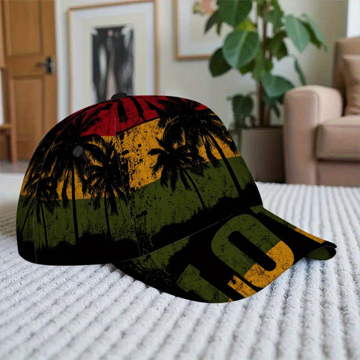 1 gorra de béisbol con estampado 2D One Love Reggae - Estampado vibrante de cuerpo completo, gorra snapback ligera de poliéster, ideal para deportes, running y moda urbana, Sombreros Casuales,Actividades al Aire Libre,Diseño Funky,Ajuste Cómodo,Tela Tr...