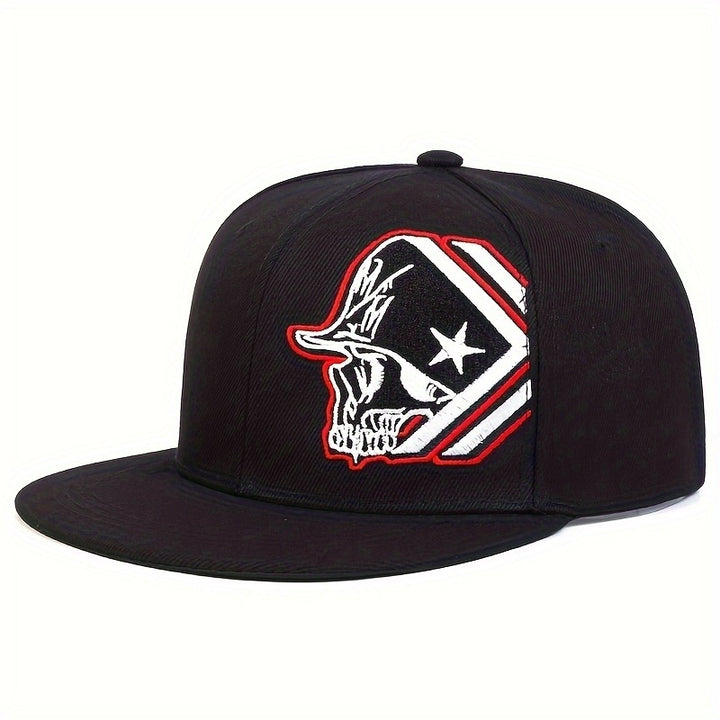 Gorra de béisbol ajustable unisex con bordado de calavera, estilo hip hop, para hombres y mujeres