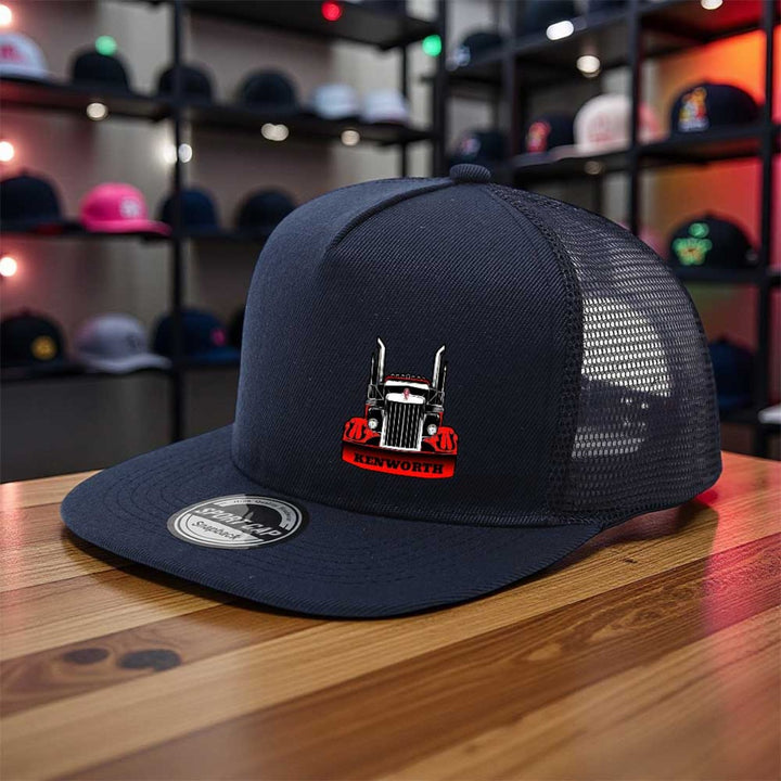 1 gorra de béisbol con logo KENWORTH para camiones - Snapback ajustable, respaldo transpirable en malla, ligera y cómoda tela poliéster. Ideal para hombres conductores de semirremolques o eventos casuales e informales (estampado /rojo). Apto todo el año.