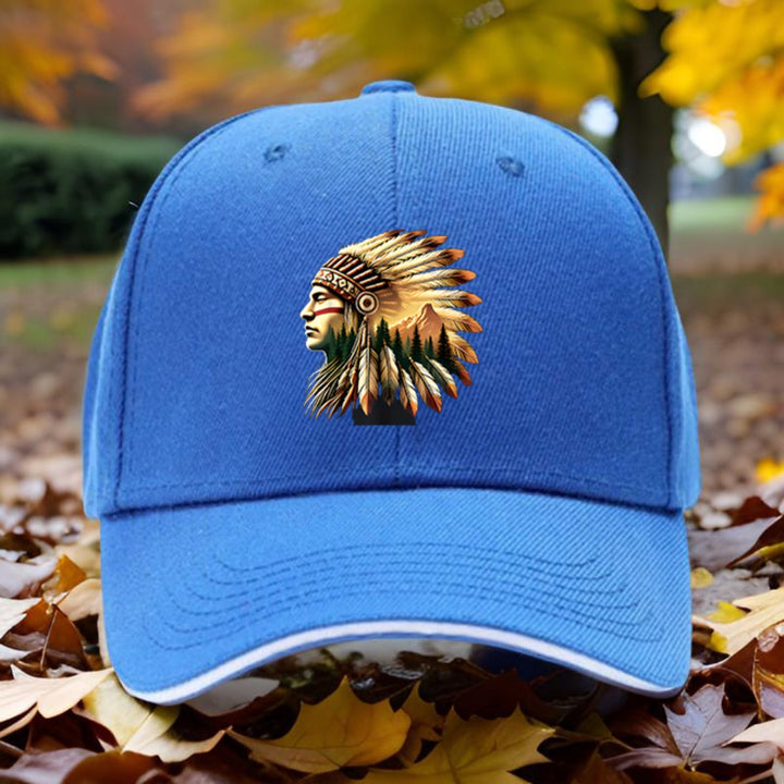 1 sombrero ajustable para camioneros con diseño de plumas de indígenas americanos - Transpirable, alta calidad, sombrero deportivo para golf, senderismo, camping, viajes y ciclismo - Unisex, estilo casual, negro, sombrero deportivo al aire libre | Accesor