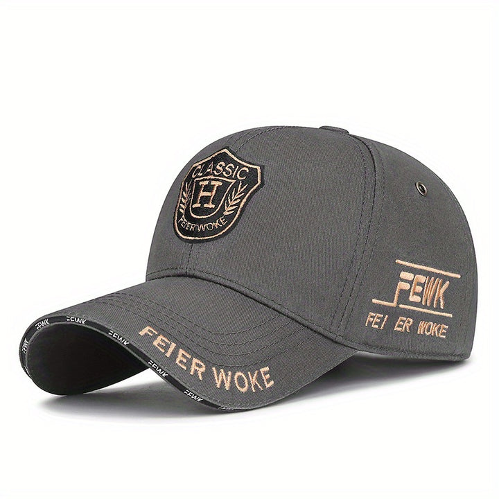 Gorra de béisbol bordada de alta gama para hombre y mujer, ideal para primavera y otoño, con agujeros de ventilación metálicos, estilo urbano FEWK