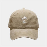 Gorra de Béisbol Retro para Hombre con Bordado de Palmera y Estilo Casual Lavado