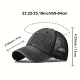 Tela. 2 piezas Extra Grandes XXL Gorras de Béisbol de Malla Negra para Hombre y Mujer - Gorras de Camionero Ligeras y Transpirables con Cierre Ajustable Snapback, Diseño Negro Lavado, Estilo Casual, Malla. Tela.