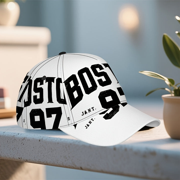 1 Gorra Snapback Boston Legacy '97 - Diseño Iconico 2D Completo y Divertido, Gorra Ajustable Ligera de Poliéster para Correr, Streetwear y Estilo Retro (Compatible con Outfits Casuales)