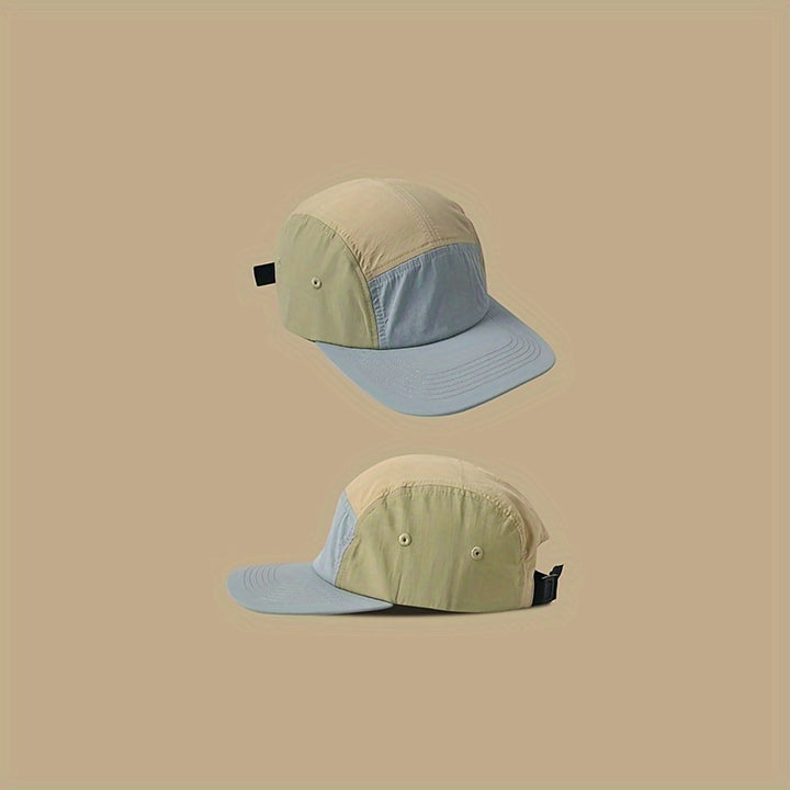 Gorra Deportiva Retro de Banda Plana con Bloques de Color, Secado Rápido y Suave para Exteriores - Pack de Cinco Piezas
