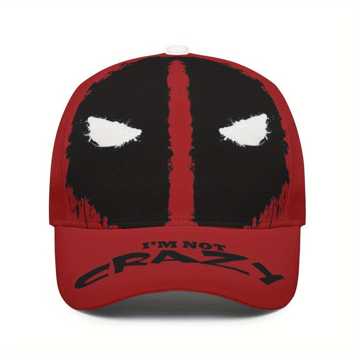 Gorra de béisbol ajustable con visera curva inspirada en anime - Gorro unisex ligero para todas las estaciones, protección solar roja e casual para hombres y mujeres, gorra de exterior recubierta de PVC lavable a máquina para deportes y uso diario