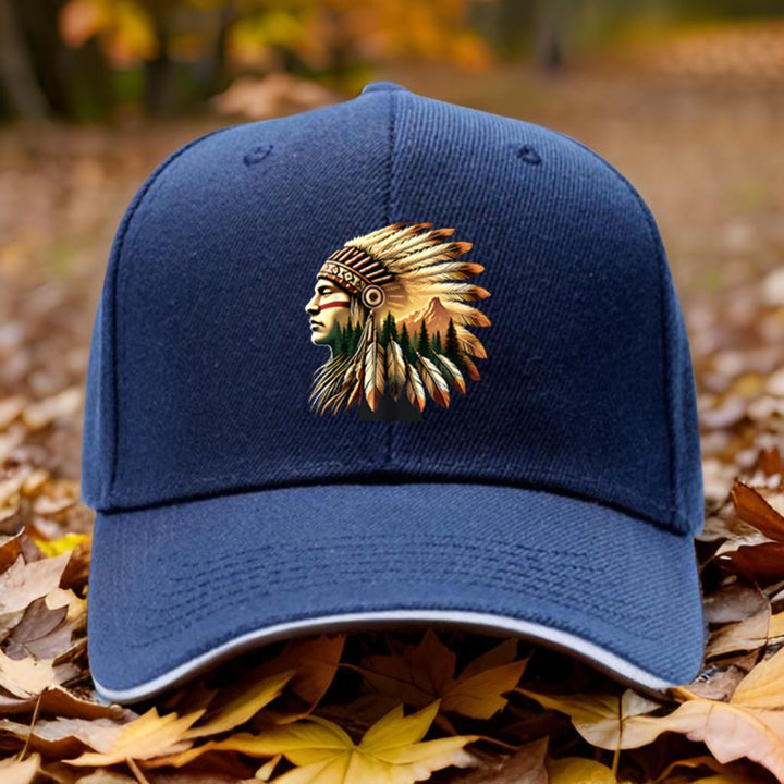 1 sombrero ajustable para camioneros con diseño de plumas de indígenas americanos - Transpirable, alta calidad, sombrero deportivo para golf, senderismo, camping, viajes y ciclismo - Unisex, estilo casual, negro, sombrero deportivo al aire libre | Accesor