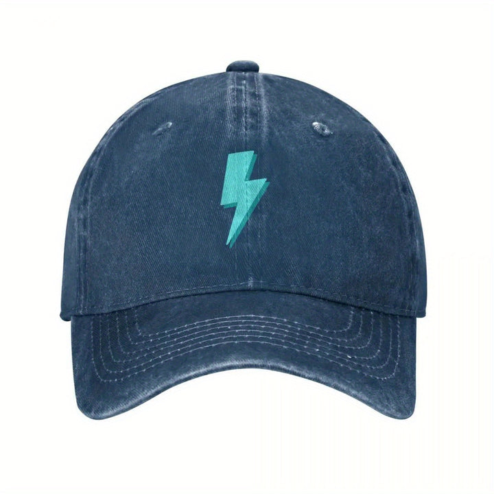 Gorra de béisbol con rayo de trueno azul 2025 - Lindo, transpirable y de rayón con protección solar para hombres y mujeres, ideal para golf, pesca y actividades al aire libre, gorra de pesca.