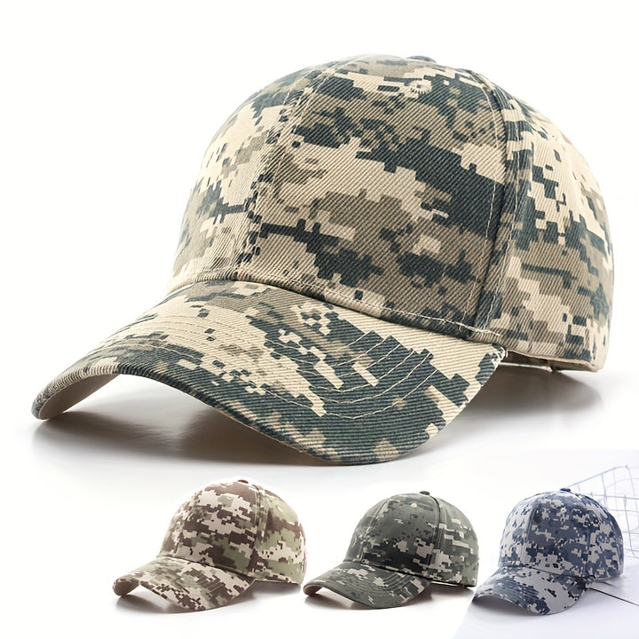 2 gorras de béisbol de camuflaje para hombres y mujeres - Gorras deportivas ligeras y transpirables para actividades al aire libre, gorras de pico de pato con protección solar, acrílico, ajuste ajustable