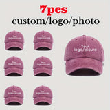 7 Paquetes de Gorras de Béisbol Personalizadas - Pedido al por Mayor con Logo/Texto/Imagen Personalizado, Gorras Ajustables Snapback para Hombres y Mujeres, Gorras Ligeras para Todas las Estaciones con Tu Logo (Costo de Impresión del Logo Varia) - Ideales