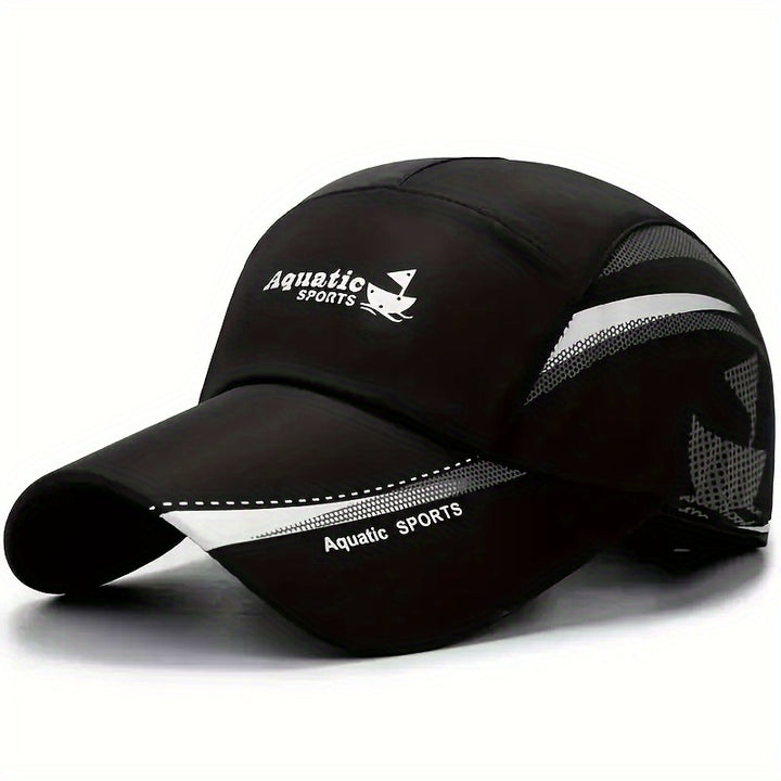 Gorras de béisbol ligeras y de secado rápido - Estilo de barco de vela, espalda de malla transpirable, ajuste ajustable para deportes al aire libre, pesca, senderismo y caminatas urbanas (blanco y azul marino)