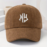 Gorra de Pana Bordada con Letras NY Unisex, Gorro Grueso y Suave para Mujer Moda Primavera-Otoño Hombres y Damas, Beanie Casual Cálido al Aire Libre Estilo Urbano Hip-Hop Talla Ajustable