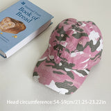 Gorra de béisbol camuflada coreana retro para mujer - Sombrero ajustable de ala suave con patrón de camuflaje, cierre snapback transpirable, entusiastas de la moda, ajuste cómodo, moda streetwear, sombrero duradero, sombrero elegante, sombrero versátil
