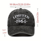 Gorra de Béisbol Bordada Edición Limitada 1964, Visera Curva Ajustable, Ideal para Uso Casual y Ocasiones Especiales como el Día de la Madre/Día del Padre, Apta para Hombres y Mujeres