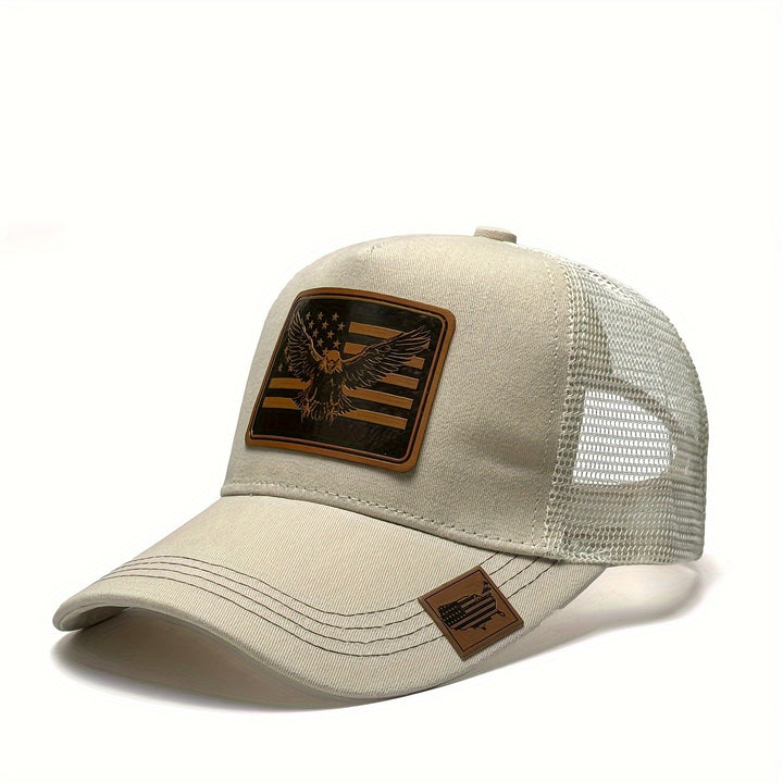 1 gorra de béisbol con diseño de bandera estadounidense, ajustable y con malla trasera transpirable para actividades al aire libre, deportes y uso casual. Ideal para regalos para fanáticos de béisbol, ropa de cabeza para exteriores, diseño deportivo, gorr