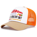 Gorra de Béisbol Ajustable y Transpirable con Panel Trasero de Malla & Bordado de Letras - Diseño en Dos Tonos Blanco y Marrón para Deporte y Uso Casual, Equipo para un Estilo de Vida Saludable, Diseño que Mejora el Flujo de Aire