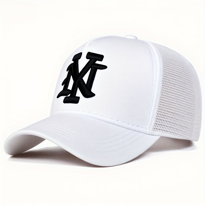 Gorra Trucker para Hombre con Letra NY, un Sombrero de Béisbol Moderno y Personalizado para el Verano, Ajustable para Ocio al Aire Libre, Perfecto para Viajes de Primavera y Otoño o Vacaciones en la Playa.
