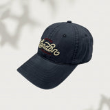 Gorra de béisbol de ala ancha lavada con bordado de letras elegante para hombres y mujeres, sombrero de ala curva versátil, ligero, transpirable e ideal para actividades al aire libre