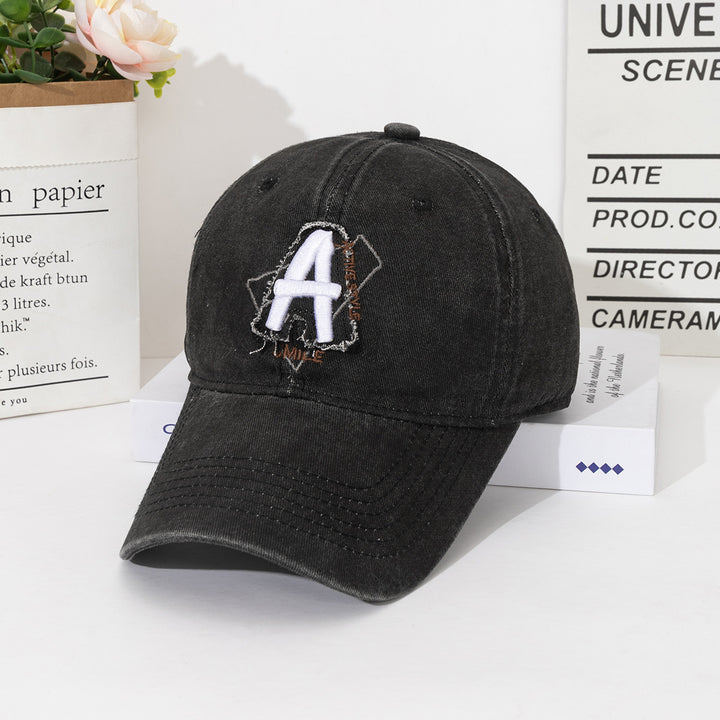 Gorra de béisbol unisex con bordado de la letra A - Gorra ligera de streetwear con visera ajustable, diseño transpirable de seis paneles y visera curva para hombres y mujeres, outfits casuales y formales (Negro, Marrón, Azul Marino, Gris, Blanco), accesor