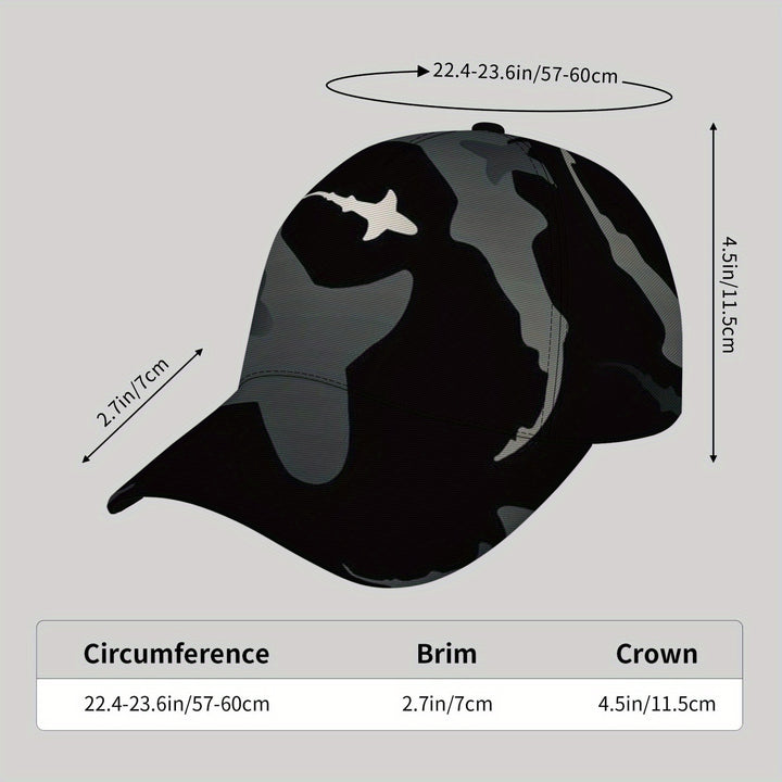Sombrero de sol ligero CUTEHSJ - Estilo negro y gris con diseño de camuflaje, cierre ajustable con hebilla, perfecto para la playa, actividades al aire libre, pesca y vacaciones, ropa de cabeza al aire libre | Diseño de camuflaje | Tela de poliéster