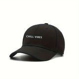 1 unidad - Gorra de Béisbol CHILL VIBES Estampada, Unisex Ajustable y Transpirable para Mujeres y Hombres, Sombrero de Golf con Visera Curva Moda Verano Y2K para Parejas