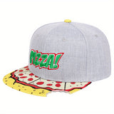 1 Gorra de béisbol PIZZA para hombre, gorra ajustable casual para exteriores, ideal para viajes de primavera y otoño y para la playa.