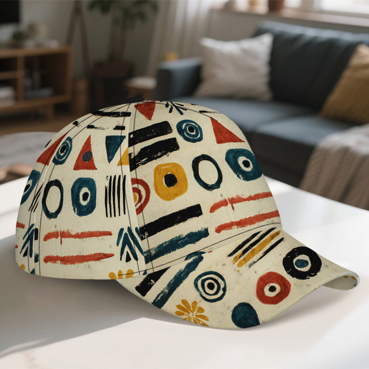 1 gorra de béisbol con estampado de arte tribal 2D - Gorra de poliéster de cuerpo completo con diseño vibrante y audaz, ideal para streetwear, deportes y carreras al aire libre, Moda Streetwear,Accesorio de Festival,Accesorios para la Cabeza de Declaració