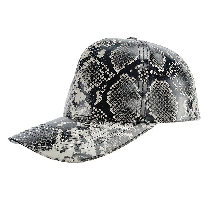 Gorras de béisbol con patrón de serpiente único, gorras de hip-hop de tendencia callejera para hombres y mujeres, gorras de sombra y protección solar para salidas, gorras de pico de pato para jóvenes, gorras sin parte trasera