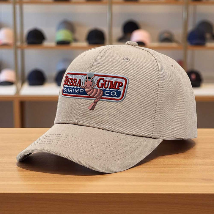 1 Gorra de béisbol retro de Bubba Gump Shrimp - Ligera, cómoda de poliéster, estilo deportivo con logo bordado, perfecta para skateboarding, fiestas en la playa, fotografía callejera y actividades al aire libre, accesorios de playa | Gorra deportiva | Gor