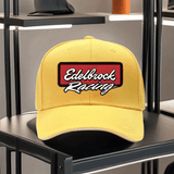 1pc Gorra Unisex Ajustable Transpirable para Camioneros - Visera Negra con Estampado Edelbrock Racing, Ligera para Senderismo, Ciclismo y Actividades al Aire Libre, Lavable a Máquina, Opción de Caja Regalo