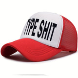 Gorra de Béisbol de Malla con Estampado de Letras para Mujer - Ajustable, Ligera y Transpirable con Cierre Snapback