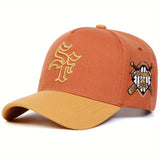 Gorra de Béisbol Gótica para Hombre - Gorra Ajustable Ligera con Letras SF, Roja/Negra, Relleno de Poliéster para Exteriores, Deportes y Casual - Sombrero Estilo Urbano, Diseño Contrastante, Transpirable