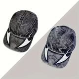 Una nueva gorra de béisbol de alta calidad con doble filo, lavada y bordada pesadamente, para hombres y mujeres, con un diseño de hip-hop y un contorno de cabeza más profundo, con un estilo de gorra de pato, de moda.