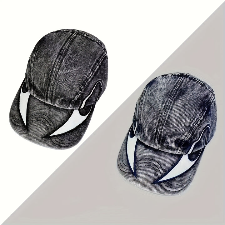 Una nueva gorra de béisbol de alta calidad con doble filo, lavada y bordada pesadamente, para hombres y mujeres, con un diseño de hip-hop y un contorno de cabeza más profundo, con un estilo de gorra de pato, de moda.