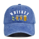 Gorra de Béisbol Vintage con Emblema de Whisky y Vino, Ajustable Snapback, Logo Manual para Estilo Retro, Cata de Vinos, Bares y Fiestas Navideñas - No Elástica, Ideal para Entusiastas del Retro y Seguidores de la Cultura del Vino