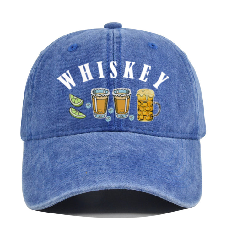 Gorra de Béisbol Vintage con Emblema de Whisky y Vino, Ajustable Snapback, Logo Manual para Estilo Retro, Cata de Vinos, Bares y Fiestas Navideñas - No Elástica, Ideal para Entusiastas del Retro y Seguidores de la Cultura del Vino
