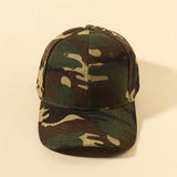 1 gorra de béisbol con estampado de camuflaje para mujer, 100% poliéster, sombrero de moda ligero, ajuste inelástico ajustable, artesanía tejida, gorra deportiva informal para exteriores sin instrucciones de cuidado de lavado