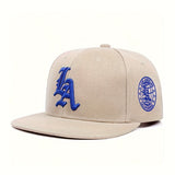 Gorra de béisbol unisex Twostyles - Diseño bordado 'LA' transpirable, Snapback ajustable, Estilo retro negro, Adecuada para deportes al aire libre y uso casual, Sombrero para el sol, Ajustable, Sombrero para exteriores, Look deportivo, Construcción durade