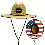 Sombrero de paja para mujer OIERNFE, ala ancha, transpirable y con protección, gorra para playa y deportes al aire libre, barbiquejo ajustable, estampados vibrantes, accesorio para campamento de verano | Sombrero de ala ancha | Gorra de protección solar