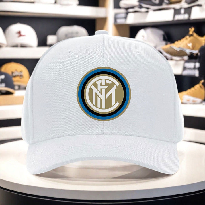 1 Gorra de béisbol con logo INTER y diseño 1909 - Poliéster ligero, ajustable con cierre a presión, visera curva, lavable a máquina, unisex para hombres y mujeres, perfecta para uso diario y eventos, gorra de béisbol