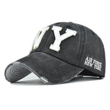 Gorra de béisbol con letra NY y bordado de dibujos animados - Cierre ajustable con visera, gorro ligero y transpirable para deportes al aire libre, gimnasio y uso casual - Gorra unisex para todas las estaciones con logo de NY (regalo ideal para hombres...