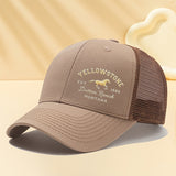 1-Pack Gorra de Béisbol Yellowstone - Sombrero Ligero Sin Elasticidad con Año de Fundación (1886), Visera Curva para Exteriores, Viajes y Camping - con Letras Doradas - Gorra Unisex para Hombres y Mujeres, Diseño Estilizado en Malla Transpirable