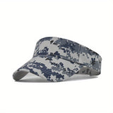 Visera Ligera Ajustable de Poliéster - Gorro Camuflaje para Playa y Actividades al Aire Libre, Cierre Snapback Transpirable, Lavado a Mano, Sombrero Casual, Diseño Camuflaje, Accesorio de Vacaciones, Cómodo y Moderno, Ideal para Viajes