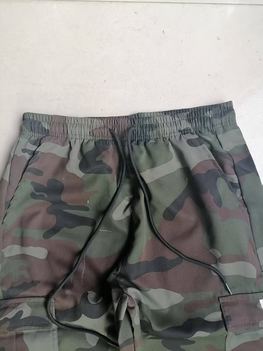 Pantalones Deportivos Casuales para Hombre con Estampado de Camuflaje - Cintura Elástica y Tobilleras Dobles, Ajuste Regular con Múltiples Bolsillos, Lavables en Máquina para Gimnasio, Correr, Atuendo Casual, Tejido No Elástico