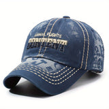 Gorra de béisbol lavada de época, gorra de pico de pato para parejas con letras bordadas, sombrero de sol casual para exteriores