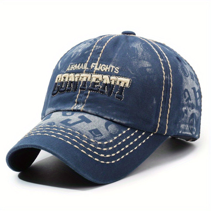 Gorra de béisbol lavada de época, gorra de pico de pato para parejas con letras bordadas, sombrero de sol casual para exteriores